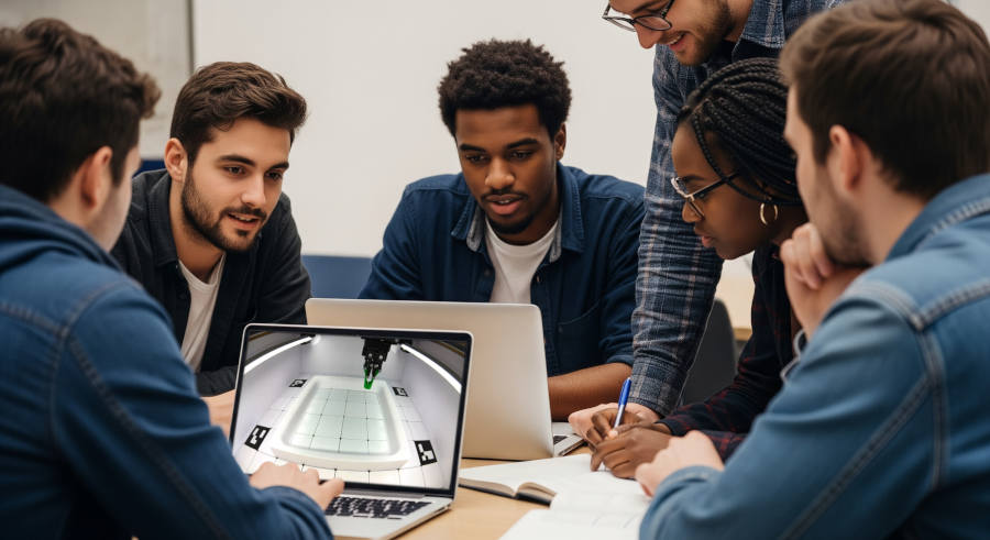 Illustration picture of classroom session with Scaleup Robotics AB